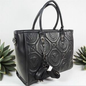Valentino Orlandi Black Quilted Tote